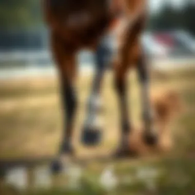 Strength in Motion: The Anatomy of Running A close-up of a horse's powerful legs in motion, emphasizing the strength required for running.